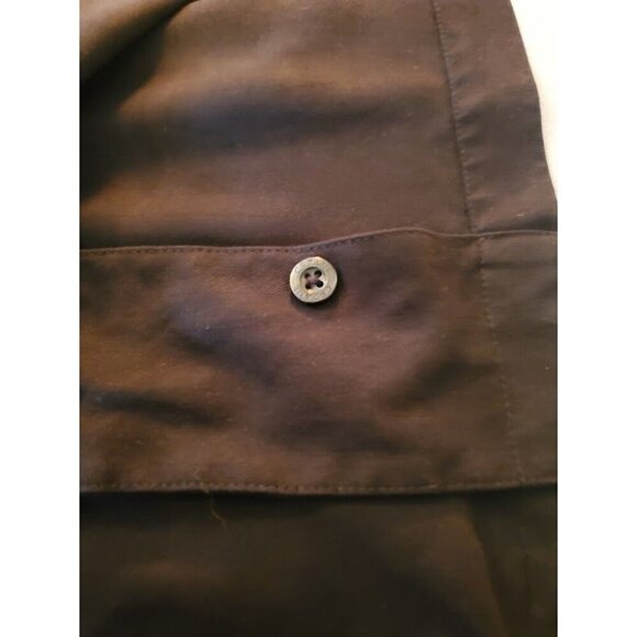 Cezani Mens Silk Button-Up Shirt With Contrast Stitching Size L Black - Picture 6 of 6